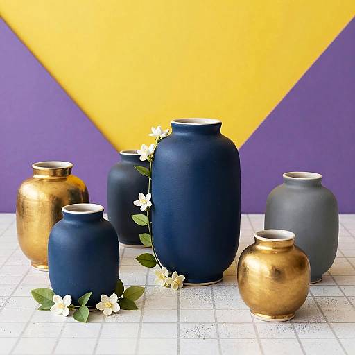 Vibrant Artistic Ceramic Lanterns Scene