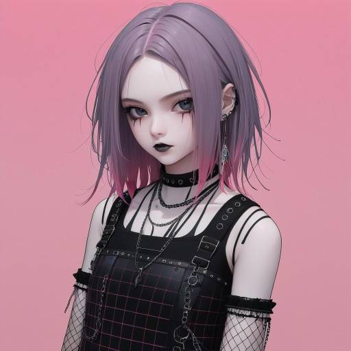 Gothic Punk Anime Style Illustration