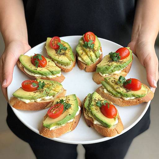 Artisanal Crostini with Avocado & Tomatoes