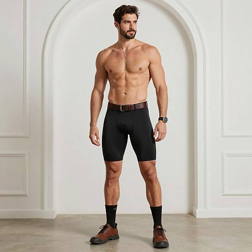 Photorealistic Male Model in Compression Shorts