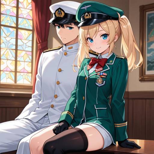 Cowgirl Admiral in Colorful Strategy Room