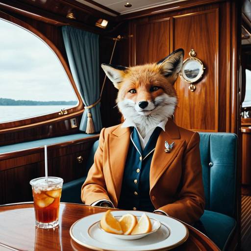 Anthropomorphic Fox on Yacht