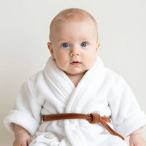 Blue-Eyed Baby in White Robe