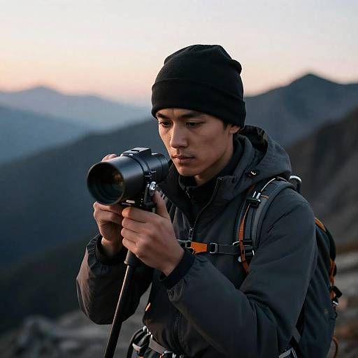 Rangefinder Portrait of a Stoic Mountaineer