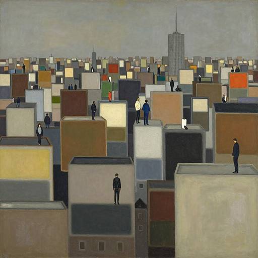Overcrowded City in Rothko Style