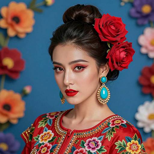 Bold Beauty: A Woman in Flowers