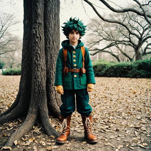 Deku in Full Costume Outdoors