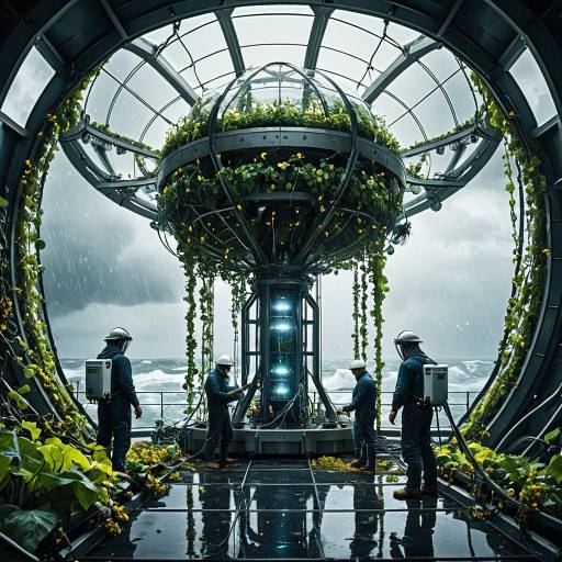 Futuristic Vertical Biodome Ocean Farm