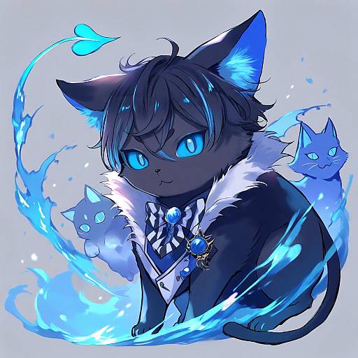 Illustration of Grim (twisted wonderland), twisted wonderland in the style of Sawaya (mizukazu)