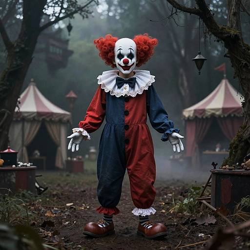 Whimsical Clown in Gothic Surrealism