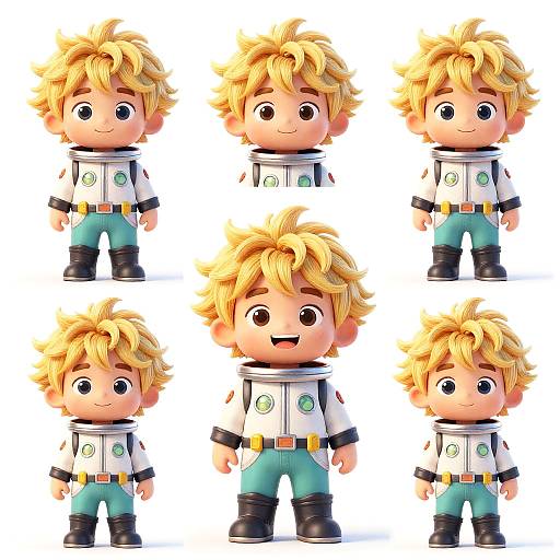 Pixar-Style Space Ranger Boy Poses