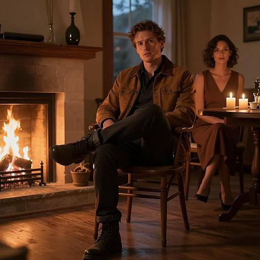 Cozy Evening by the Fireplace