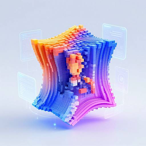 Futuristic 2D to 3D Conversion Art