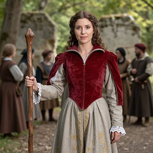 Medieval Woman in Period Clothing