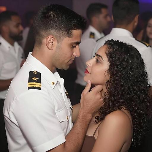 Intimate Embrace at a Crowded Party