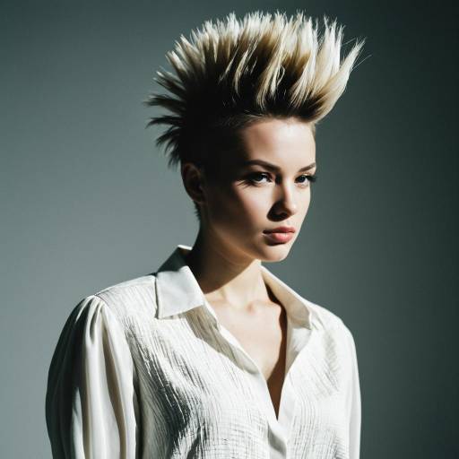 Female Model with Textured Mohawk Hairstyle