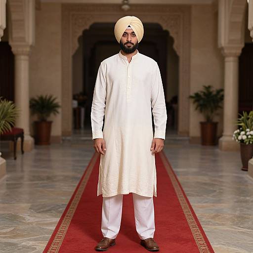 Man in Turban on Red Carpet