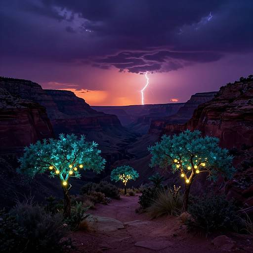 Magical Sunset Canyon Landscape