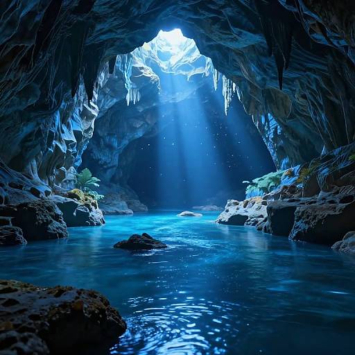Ethereal 3D Cavern with Underground River