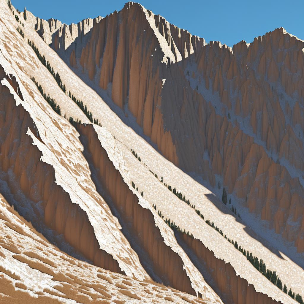 Sunny Alpine Ridge with Steep Cliffs