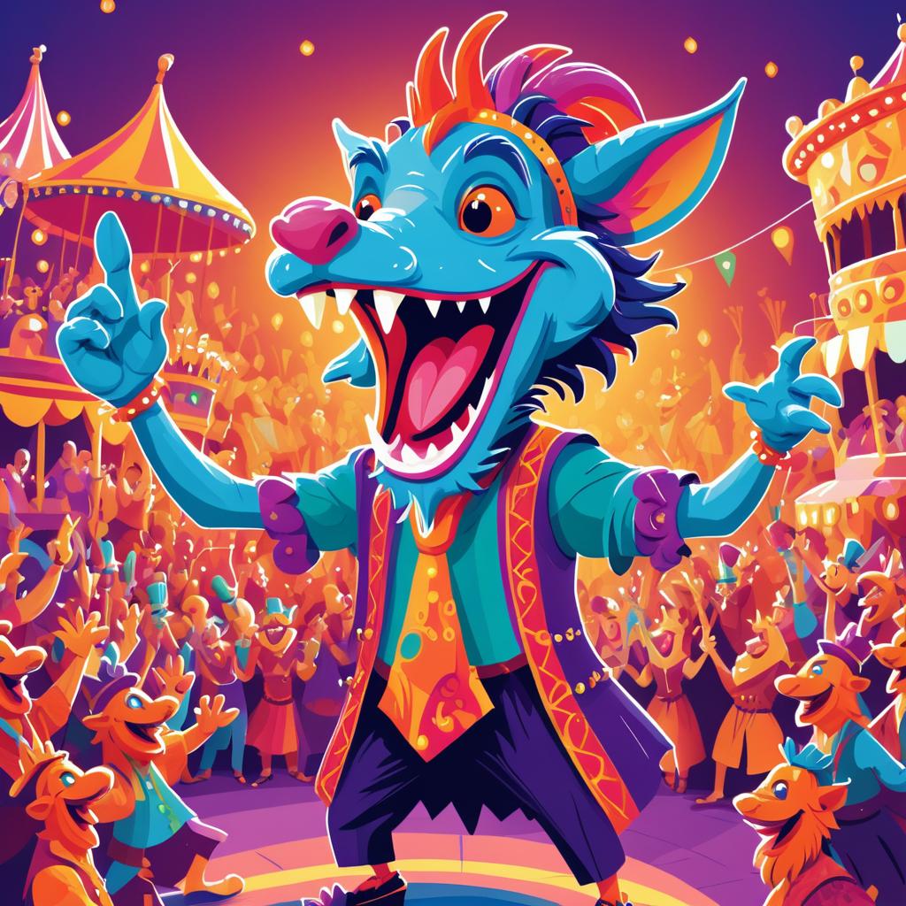 Whimsical Kobold Comedy at Carnival Scene