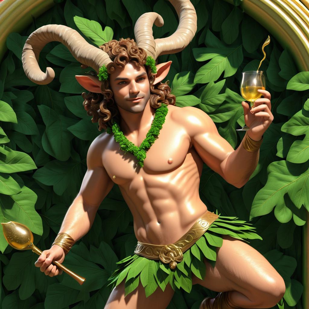 Ultra-Realistic Satyr of Revelry Illustration