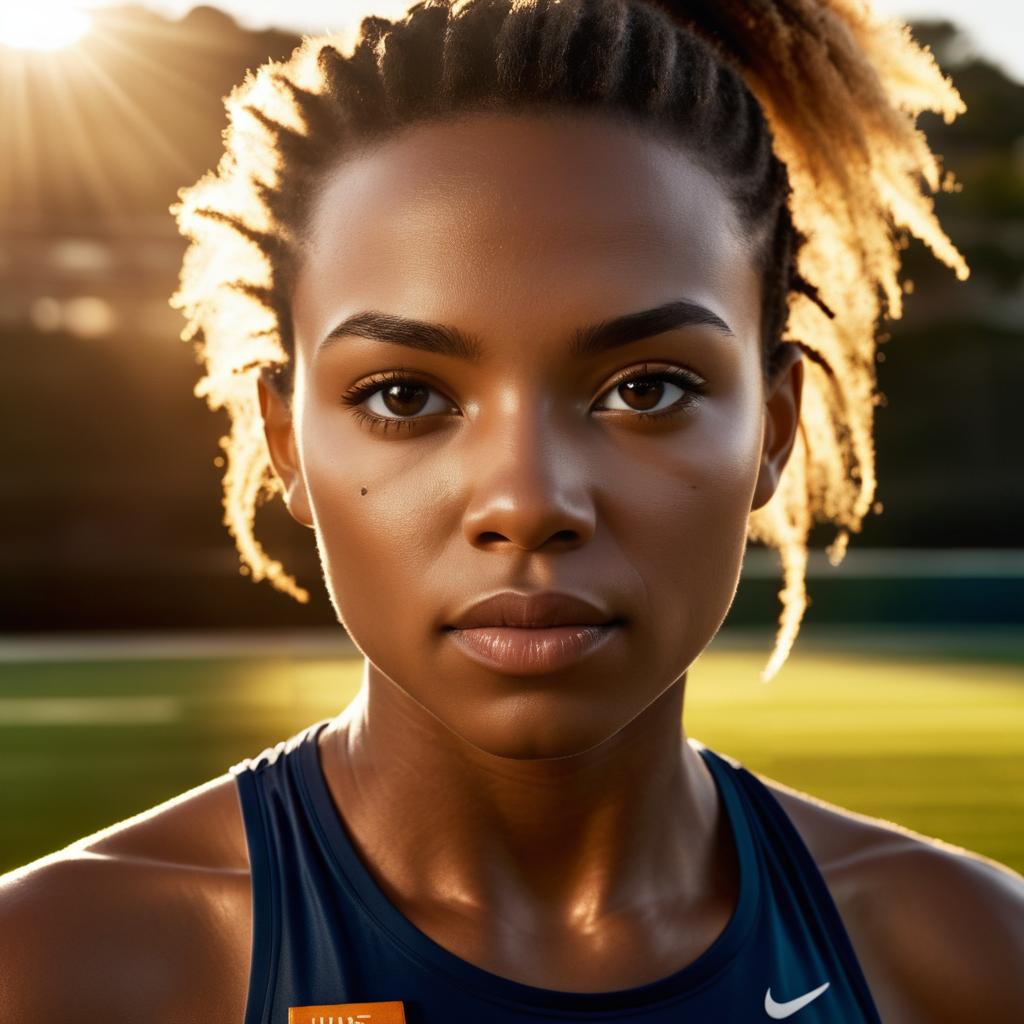 Fierce Young Athlete Portrait at Golden Hour