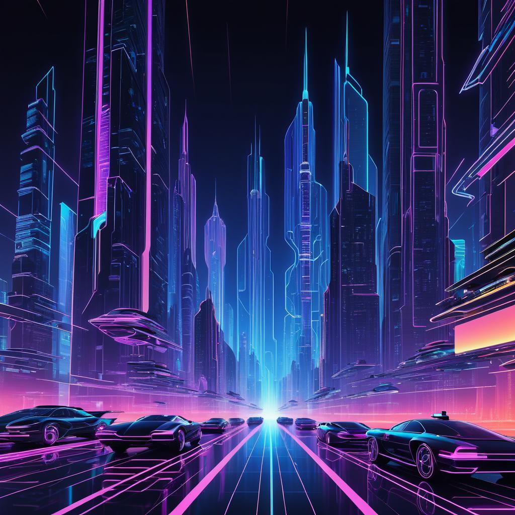 Futuristic Cyberpunk Cityscape Illustration