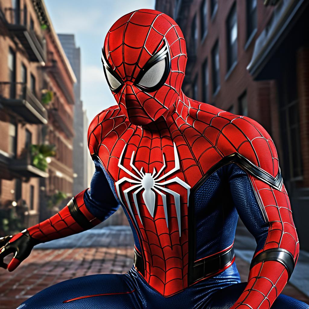 Photorealistic Spider-Man Photography