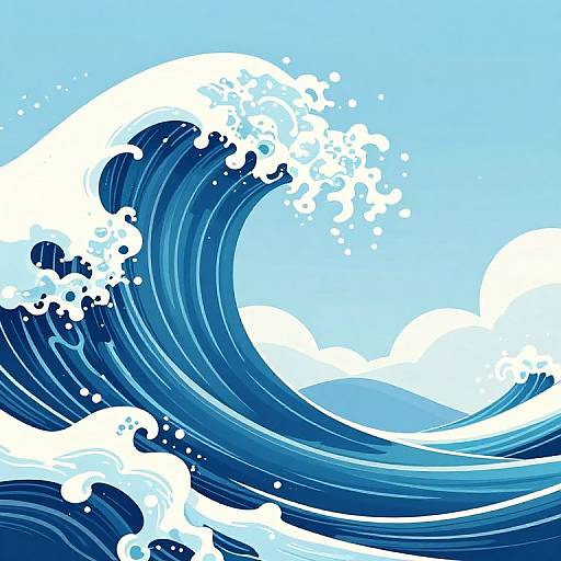 Vibrant Dynamic Ocean Waves Vector