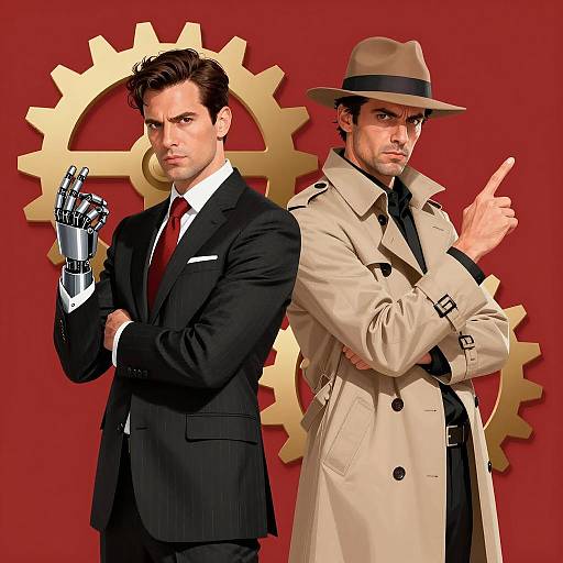 Dynamic Duo Amidst Gears and Tension