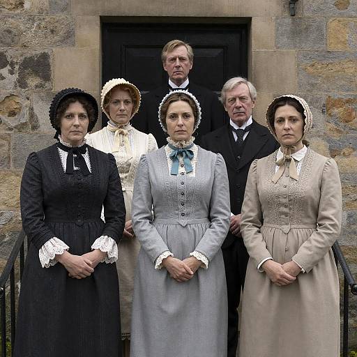 Victorian Group Portrait at Stone Door