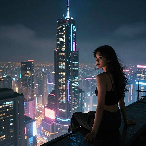 Glamour Shot in a Cyberpunk Utopia