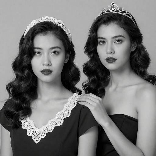 Vintage Black and White Portrait of Women