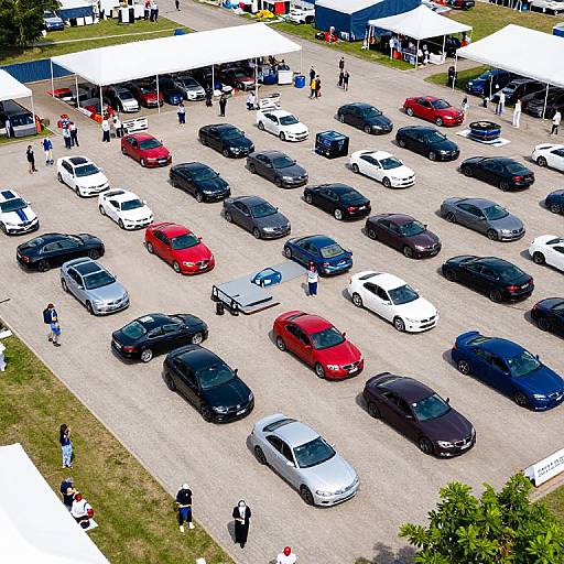 Overhead View of Car Show
