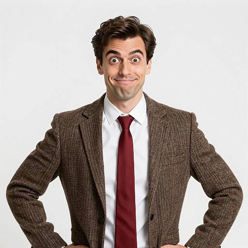 Surprised Man in Tweed Jacket