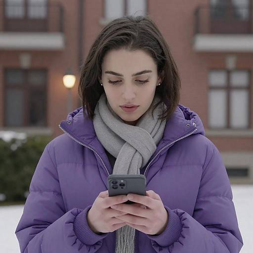 Young Woman in Winter Outdoors