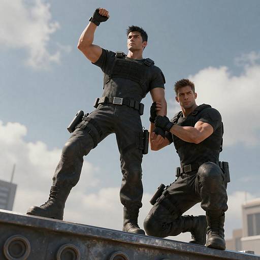 Dynamic Duo in Tactical Gear Artwork