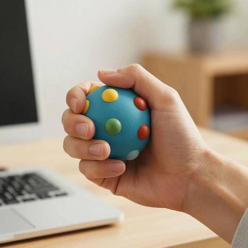 Close-Up Stress Ball Squeeze