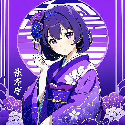 Illustration of Haruka (new year) (blue archive), blue archive in the style of Amano don