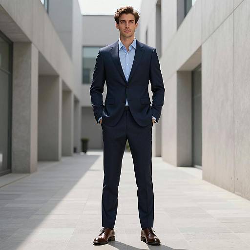 Urban Elegance: Male in Suit Pants
