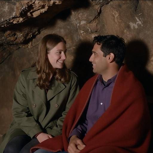 Candid Moment in a Dim Cave