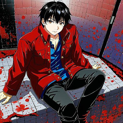 Illustration of Kaneda shoutarou (akira), akira (manga) in the style of Sakura hiyori