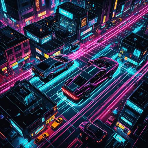 Vibrant Cyberpunk Night Cityscape
