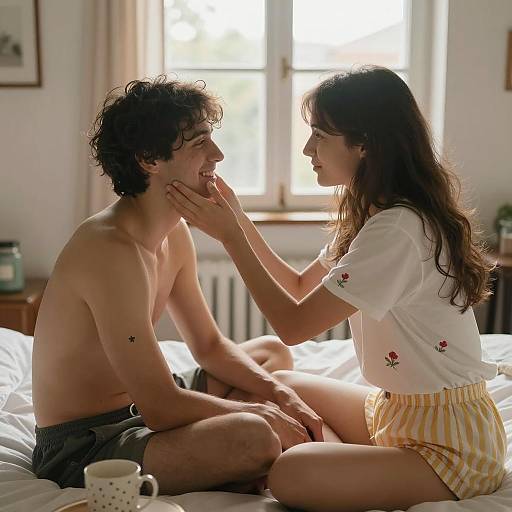 Intimate Moment in Warm Sunlight