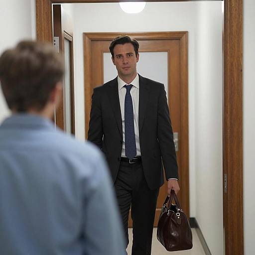 Stylish Man Walking Down Hallway