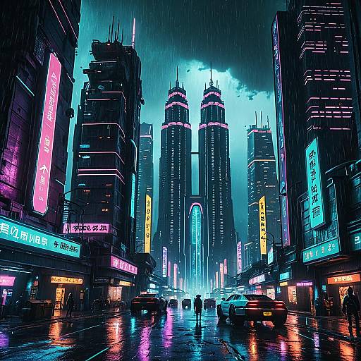 Ancient Cyberpunk Cityscape at Night