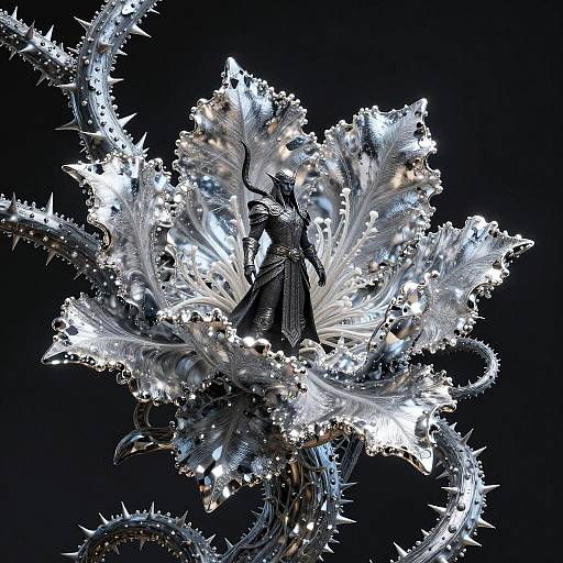 Dark Elf Warrior and Carnivorous Vine