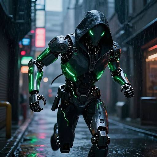 Cyberpunk Deku in Neon Alley