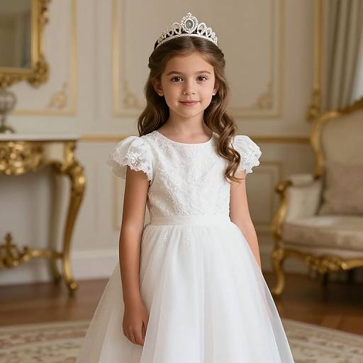 Young Princess in Elegant Dress